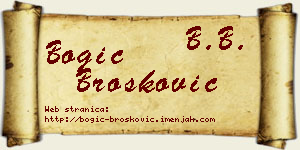 Bogić Brošković vizit kartica